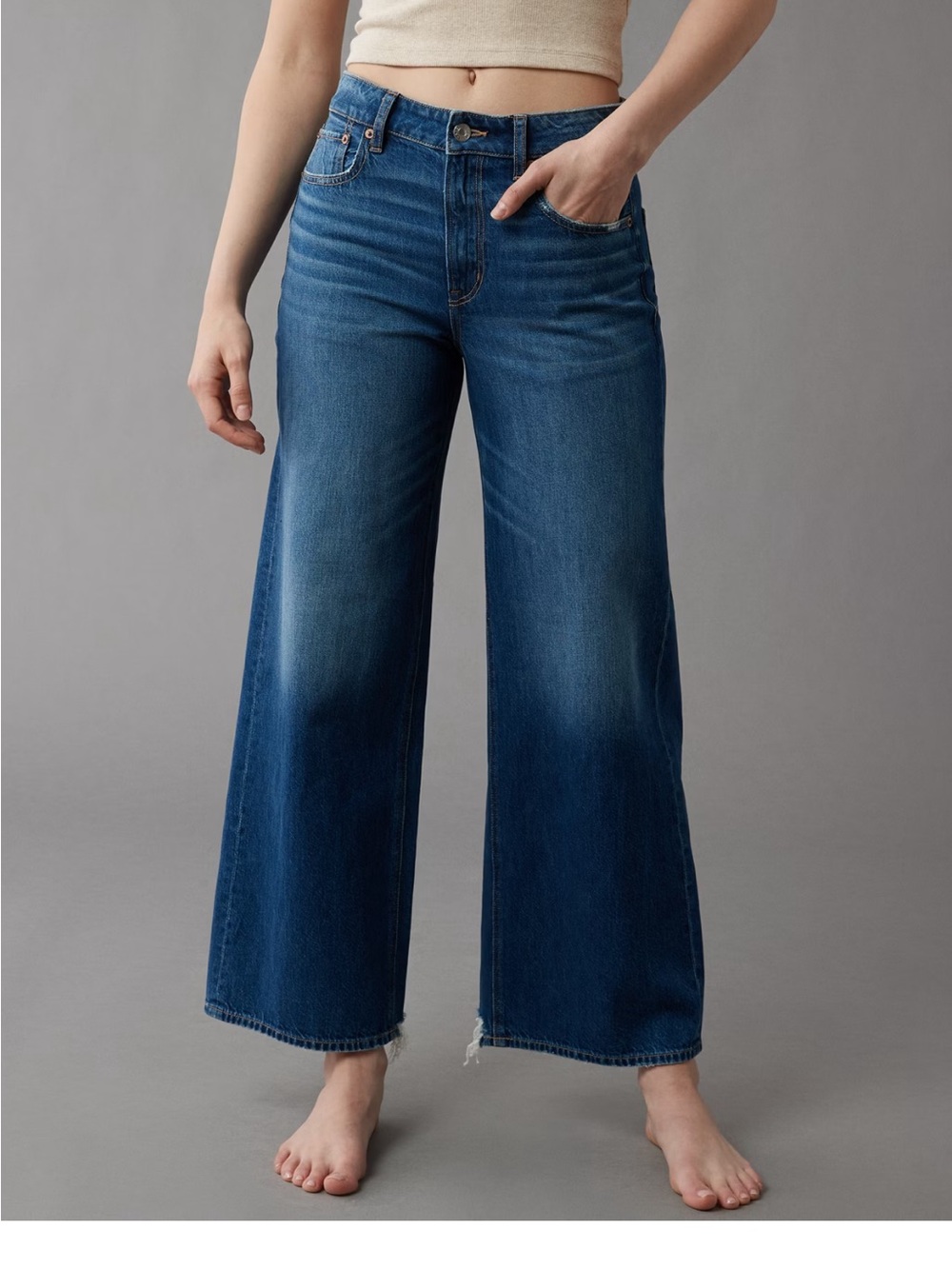 American Eagle Outfitters Super High rise Baggy Wide Leg ANKLE